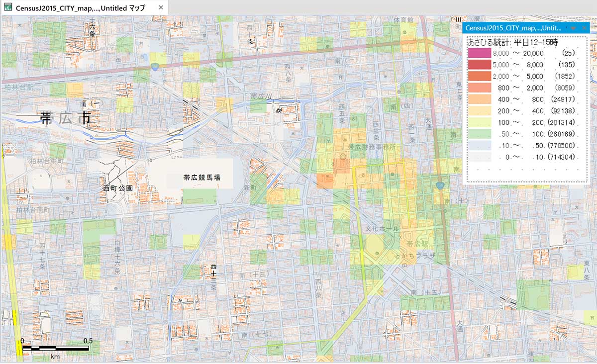 帯広市 昼の人口