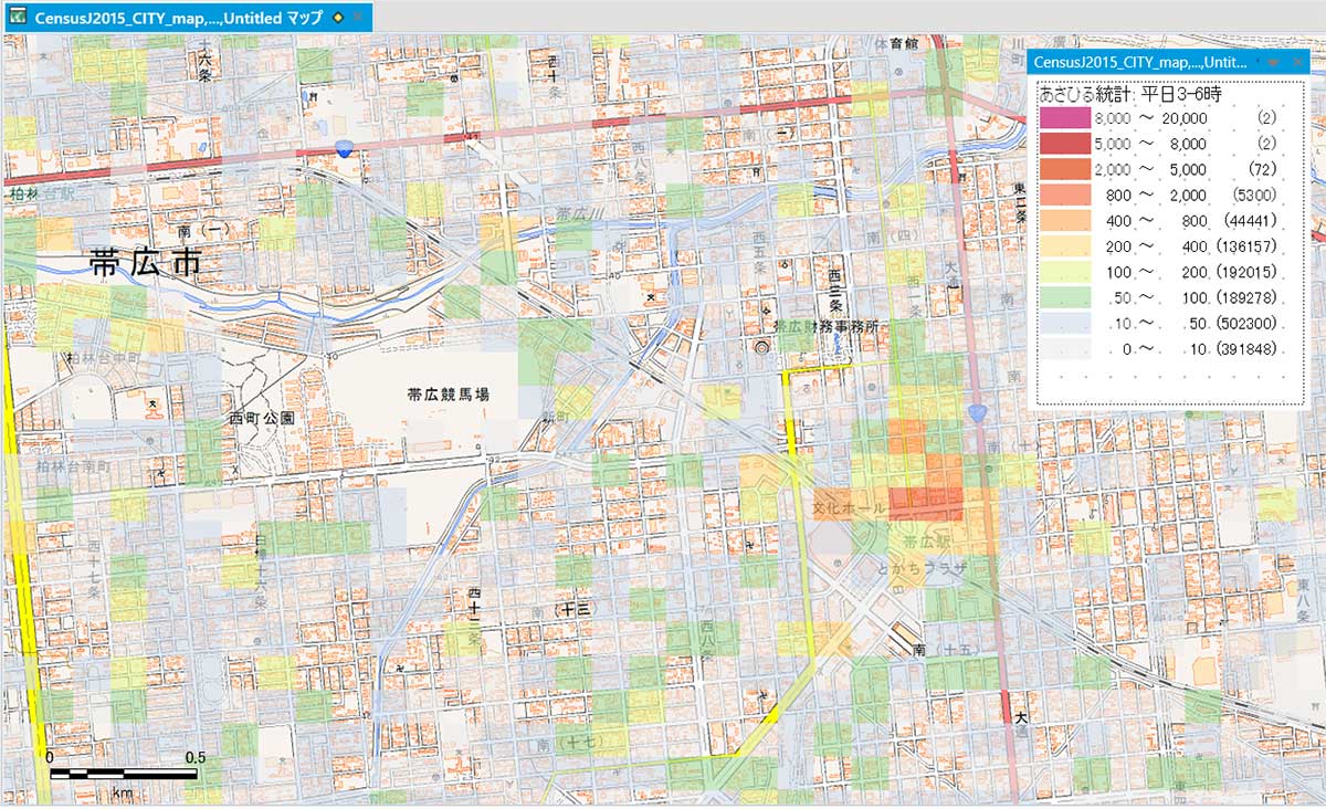 帯広市 夜の人口