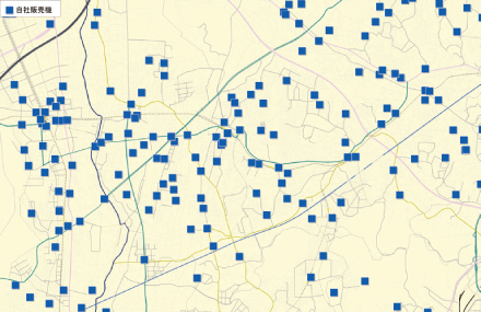 図1：自社自販機分布図