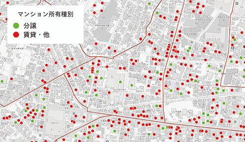 マンション所有種別（分譲／賃貸・他）の画面例