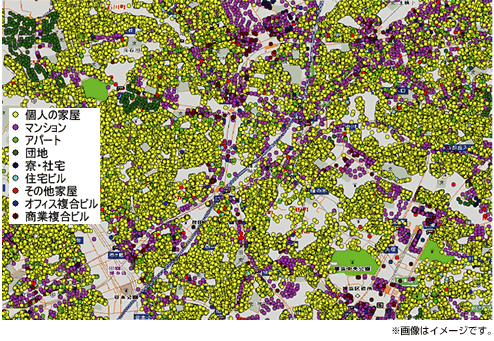 全国3,300万棟の住居建物情報を収録