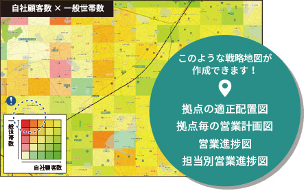 自社顧客のシェア分布図：イメージ