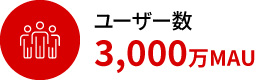 ユーザー数 3,000万MAU