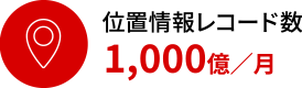 位置情報レコード数 1,000億／月